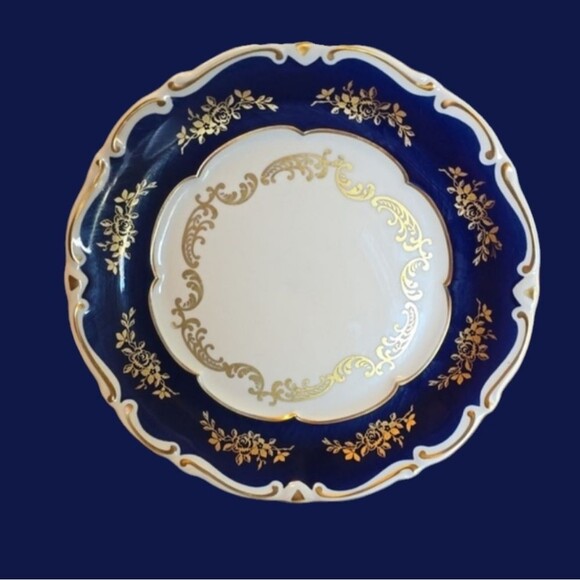 Lichte GDR Echt Kobalt Fine China Salad Plate - Picture 8 of 8